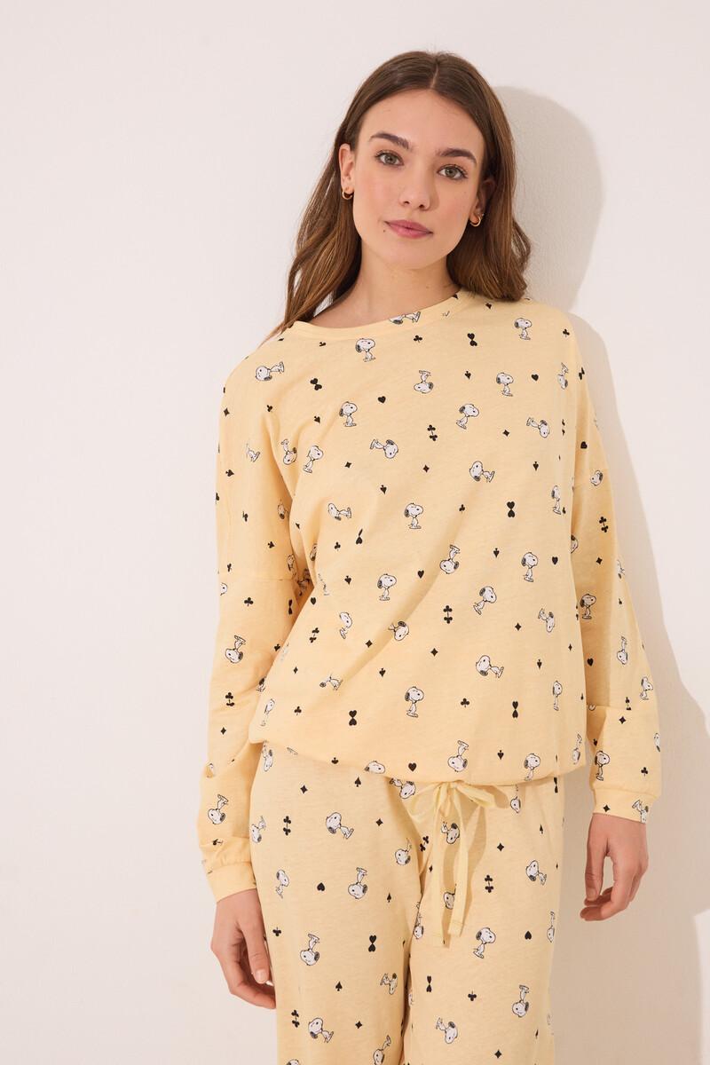 women'secret Pijama largo algodón Snoopy amarillo