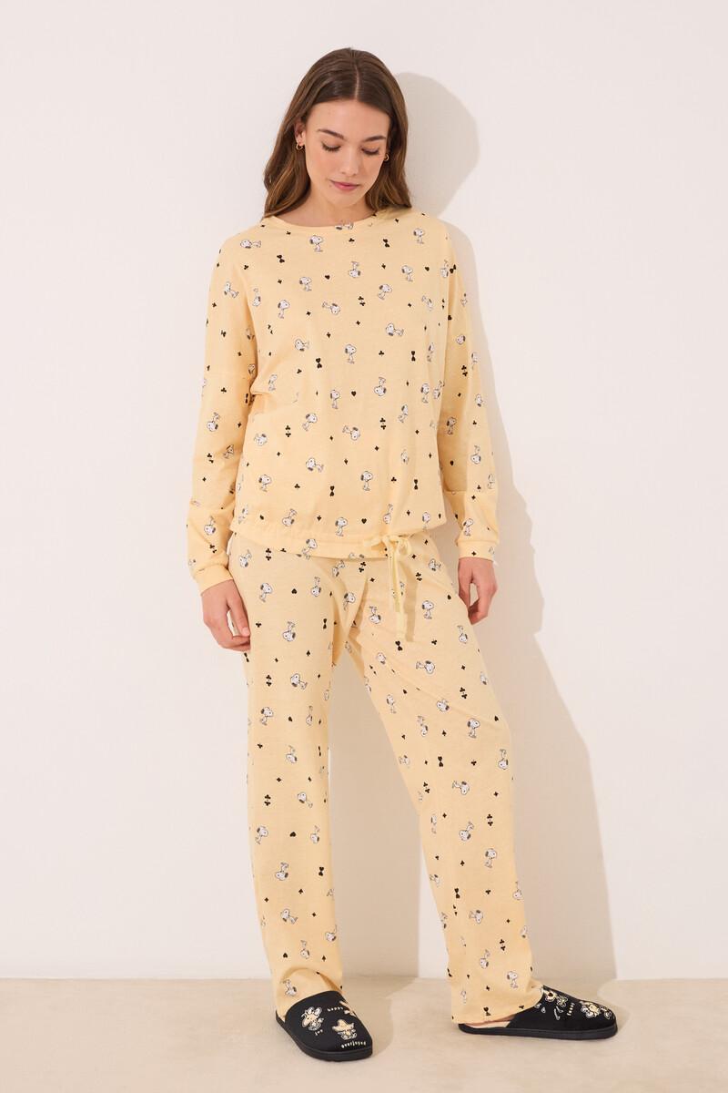 women'secret Pijama largo algodón Snoopy amarillo Rebajas