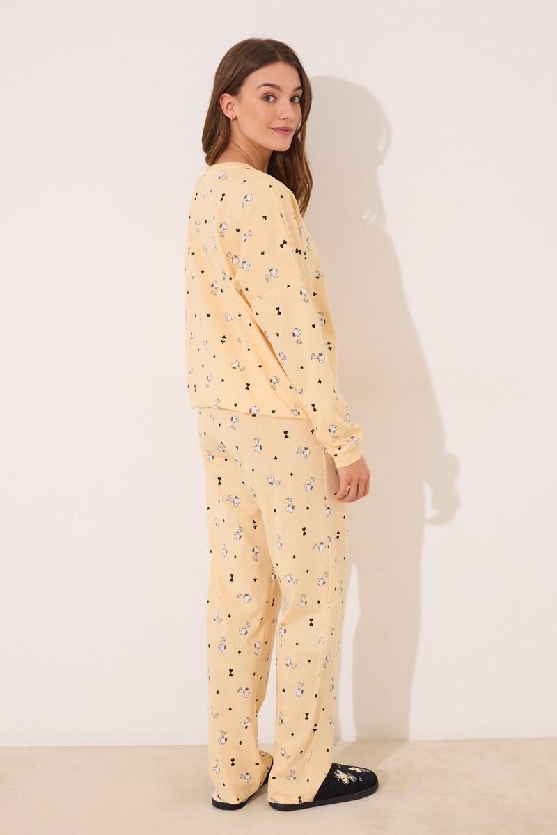 women'secret Pijama largo algodón Snoopy amarillo Rebajas