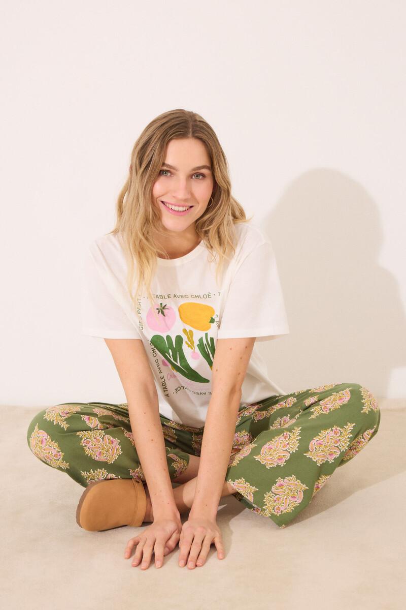 women'secret Pantalón largo lounge viscosa flores Ofertas