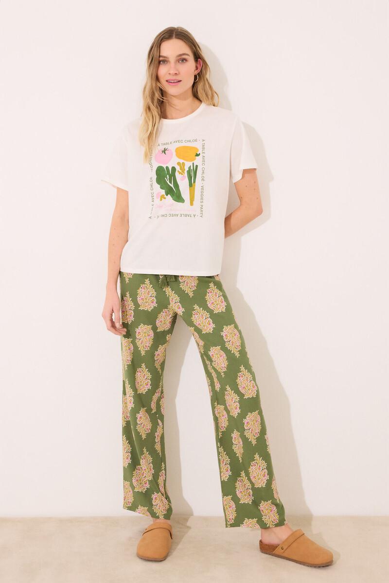 women'secret Pantalón largo lounge viscosa flores Ofertas