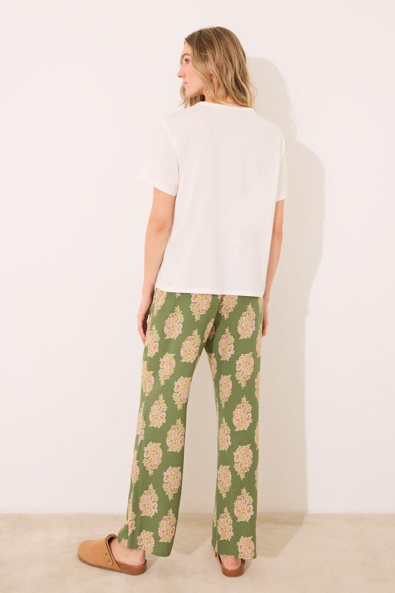 women'secret Pantalón largo lounge viscosa flores Ofertas