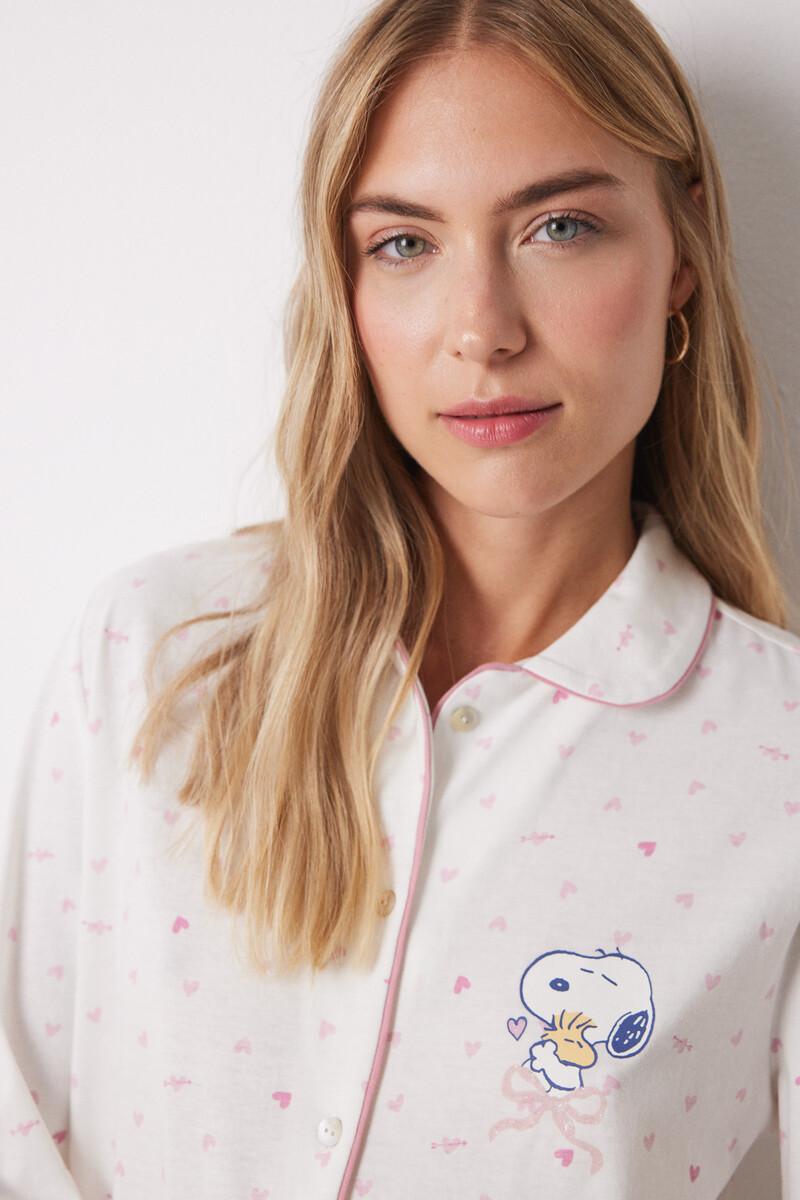 women'secret Camisón camisero 100% algodón rosa corazones Venta caliente