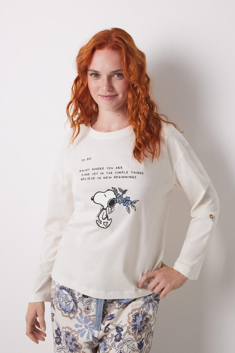 women'secret Camiseta manga larga 100% algodón Snoopy Gran oferta