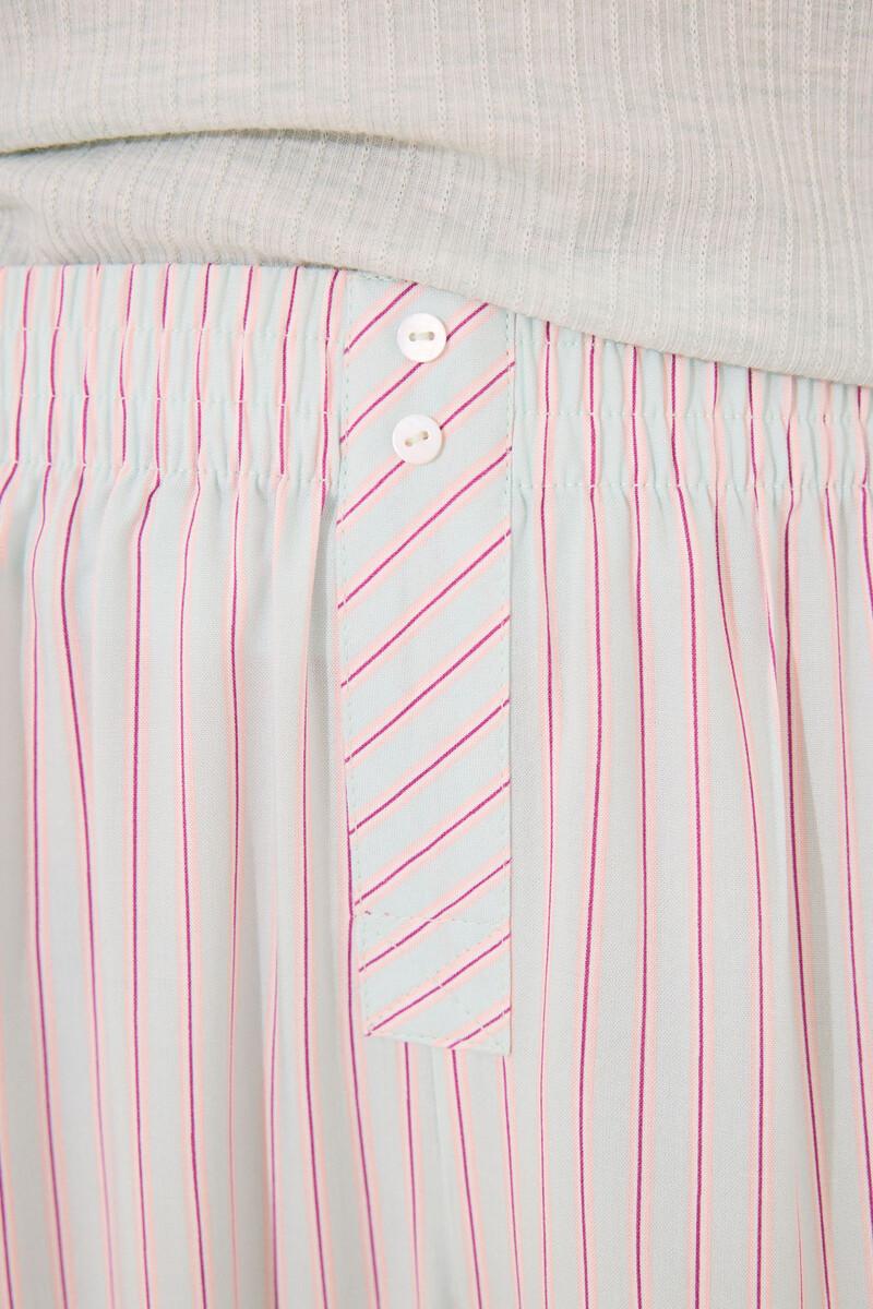 women'secret Pijama largo viscosa canalé verde rayas Rebajas de fábrica