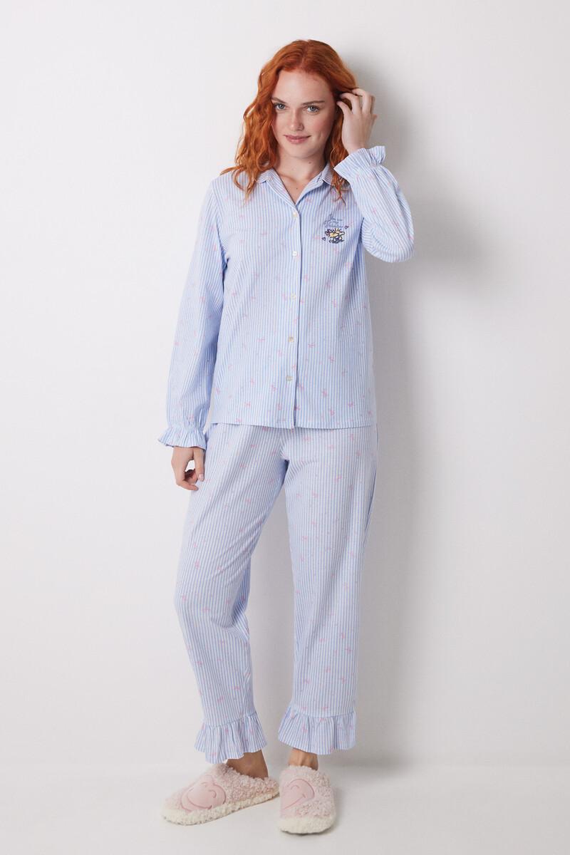 women'secret Pijama camisero largo 100% algodón azul rayas Los más vendidos