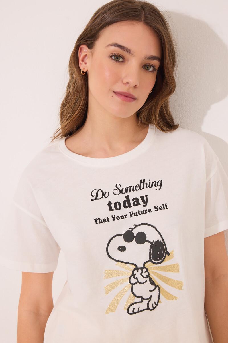 women'secret Pijama corto algodón Snoopy marfil Tienda
