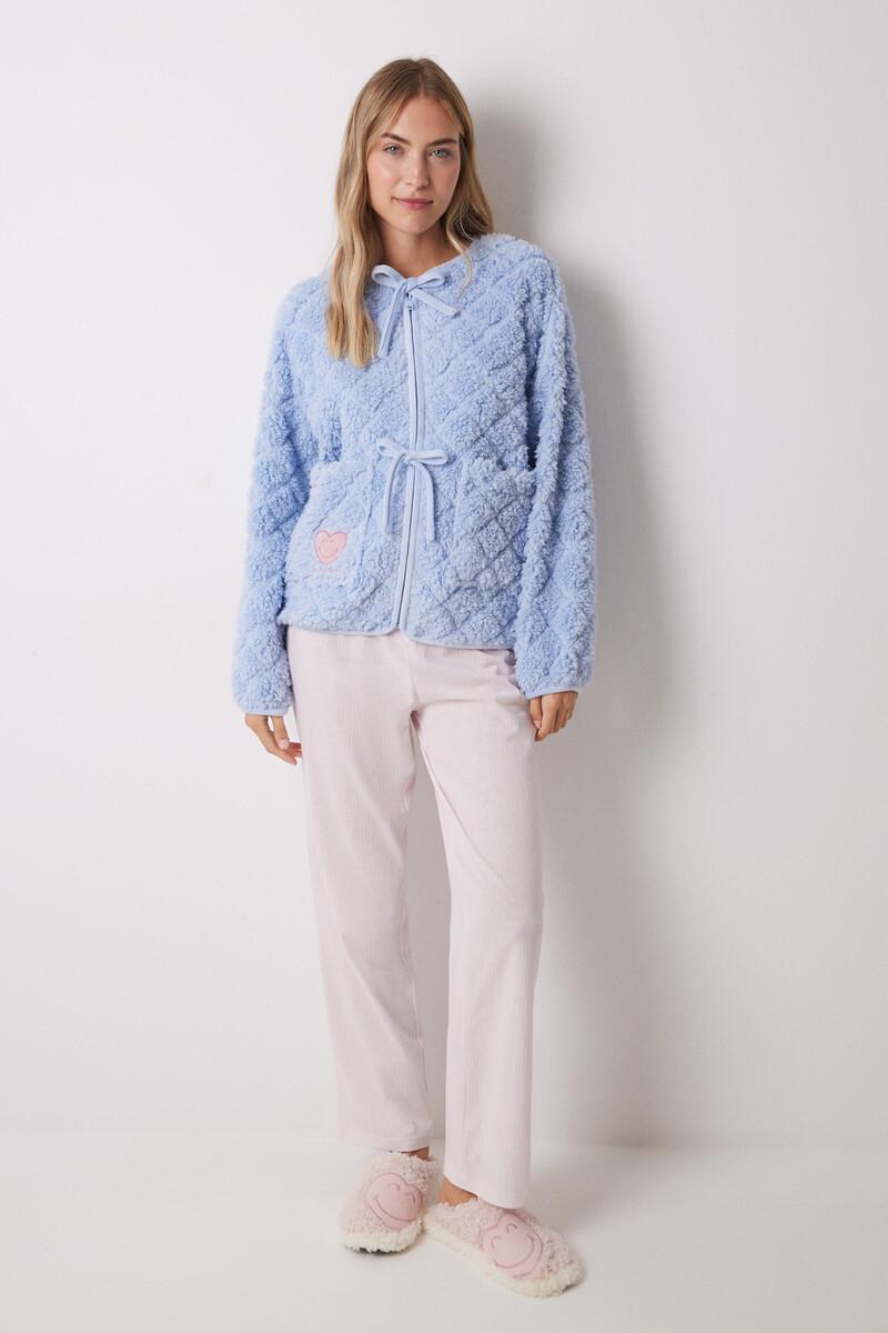 women'secret Bata corta borreguito azul lazos Tienda