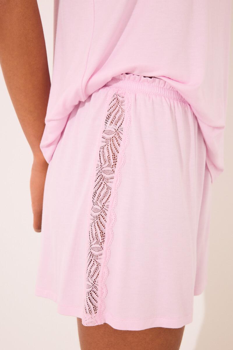 women'secret Pijama corto viscosa rosa Liquidación