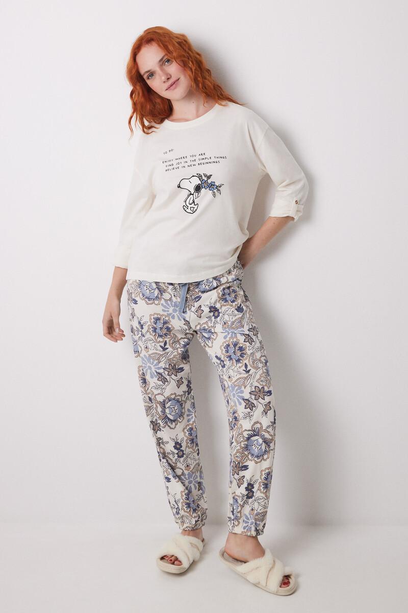 women'secret Pantalón largo carrot 100% algodón flores Envío gratis