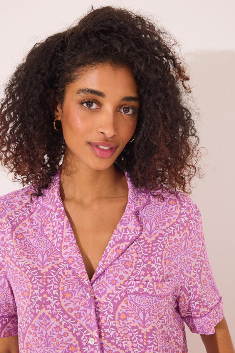 women'secret Pijama camisero viscosa estampado boho ÚLTIMAS EDICIONES