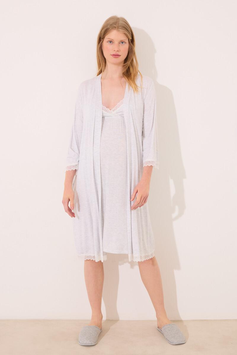 women'secret Bata midi "maternity" soft touch gris Último día