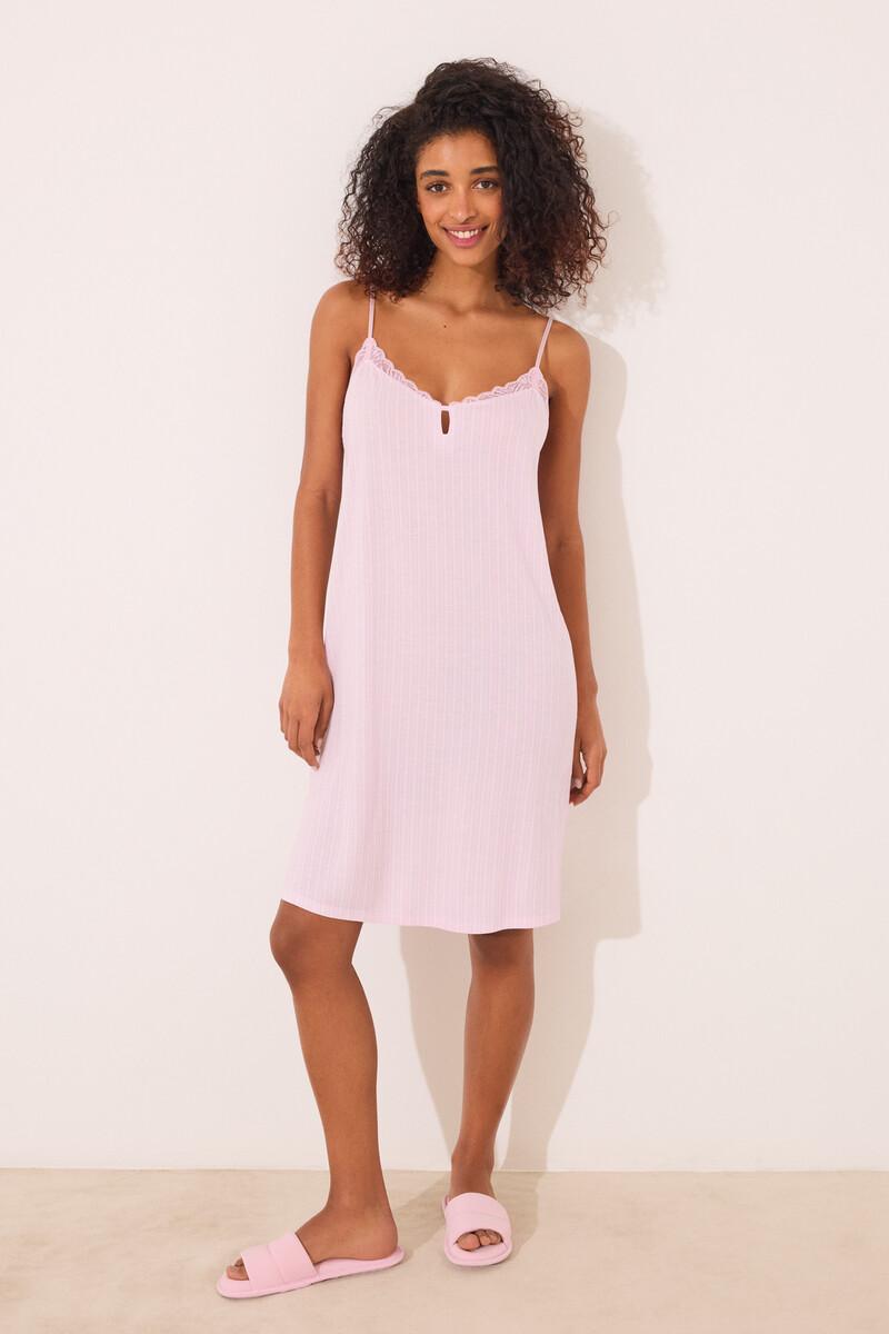 women'secret Camisón corto viscosa rosa Precio de fábrica