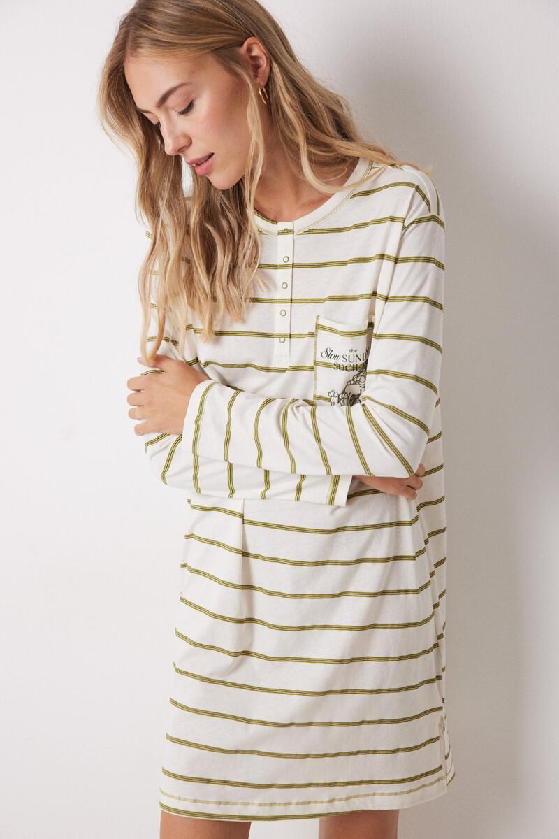 women'secret Camisón algodón rayas Garfield Promoción por tiempo limitado