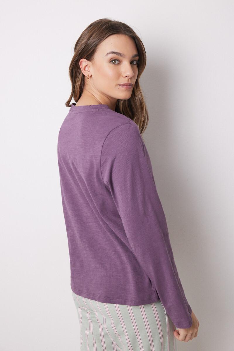 women'secret Camiseta manga larga 100% algodón morado Solo hoy
