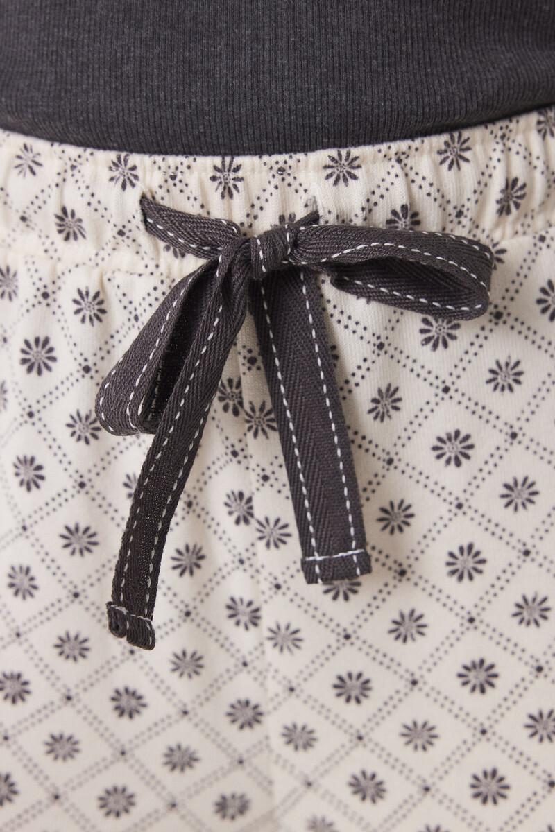 women'secret Pantalón largo carrot estampado cuadros y flores Grandes descuentos