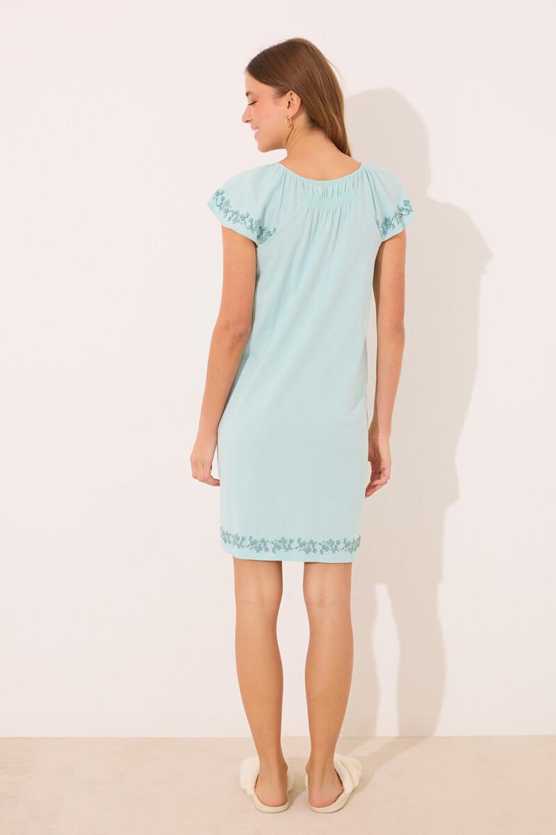women'secret Camisón corto 100% algodón verde bordado Tienda de fábrica