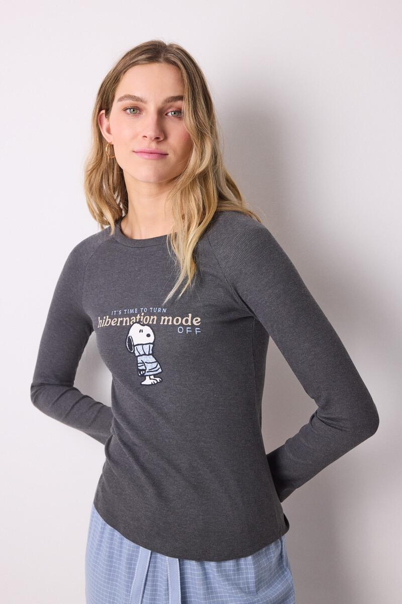 women'secret Camiseta manga larga canalé Snoopy Ahorra y exporta