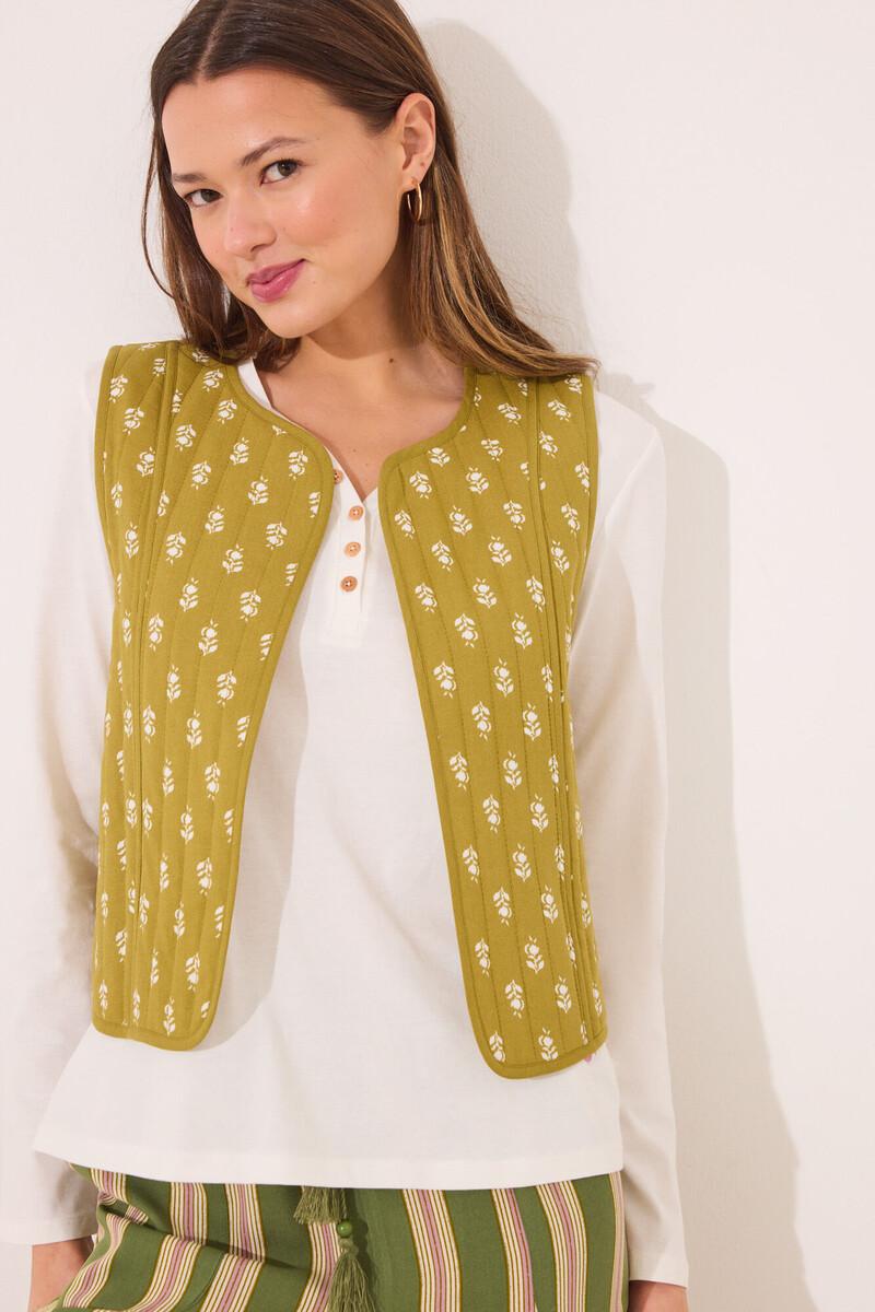 women'secret Chaleco reversible 100% algodón print floral Precios de Black Friday