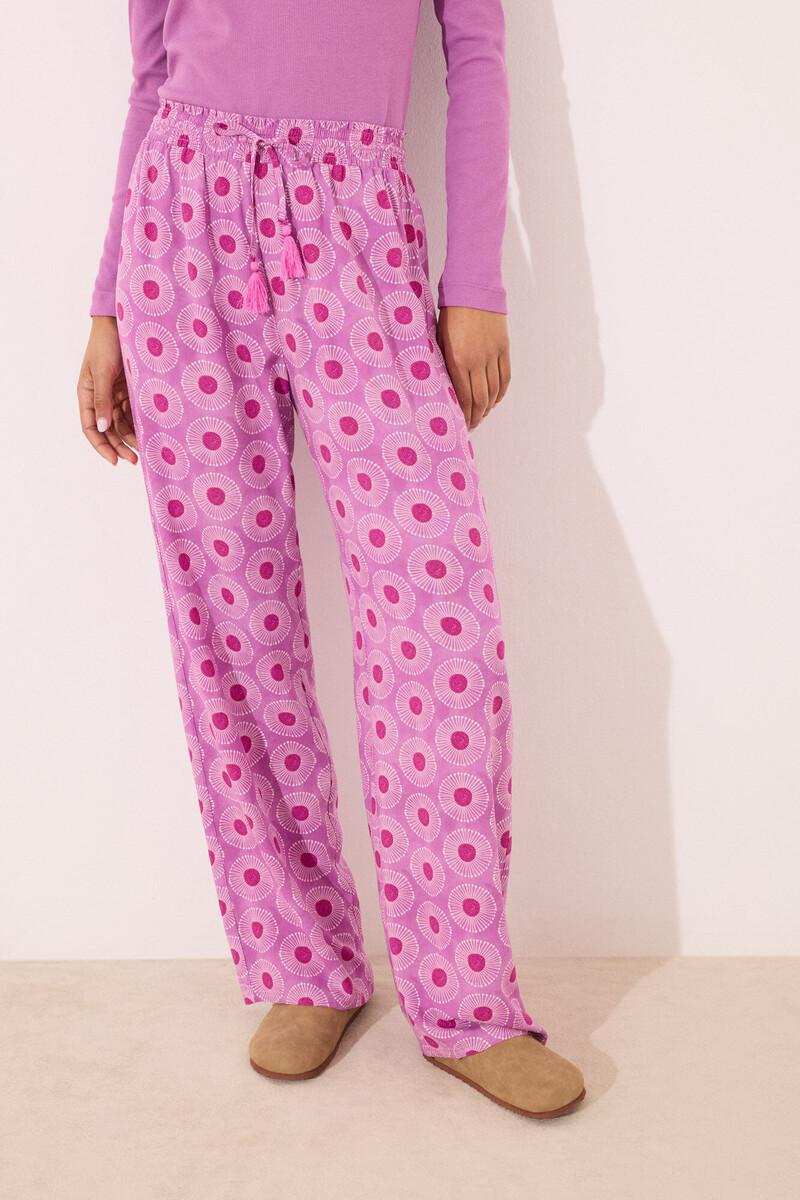 women'secret Pantalón largo viscosa estampado geométrico Libre de impuestos