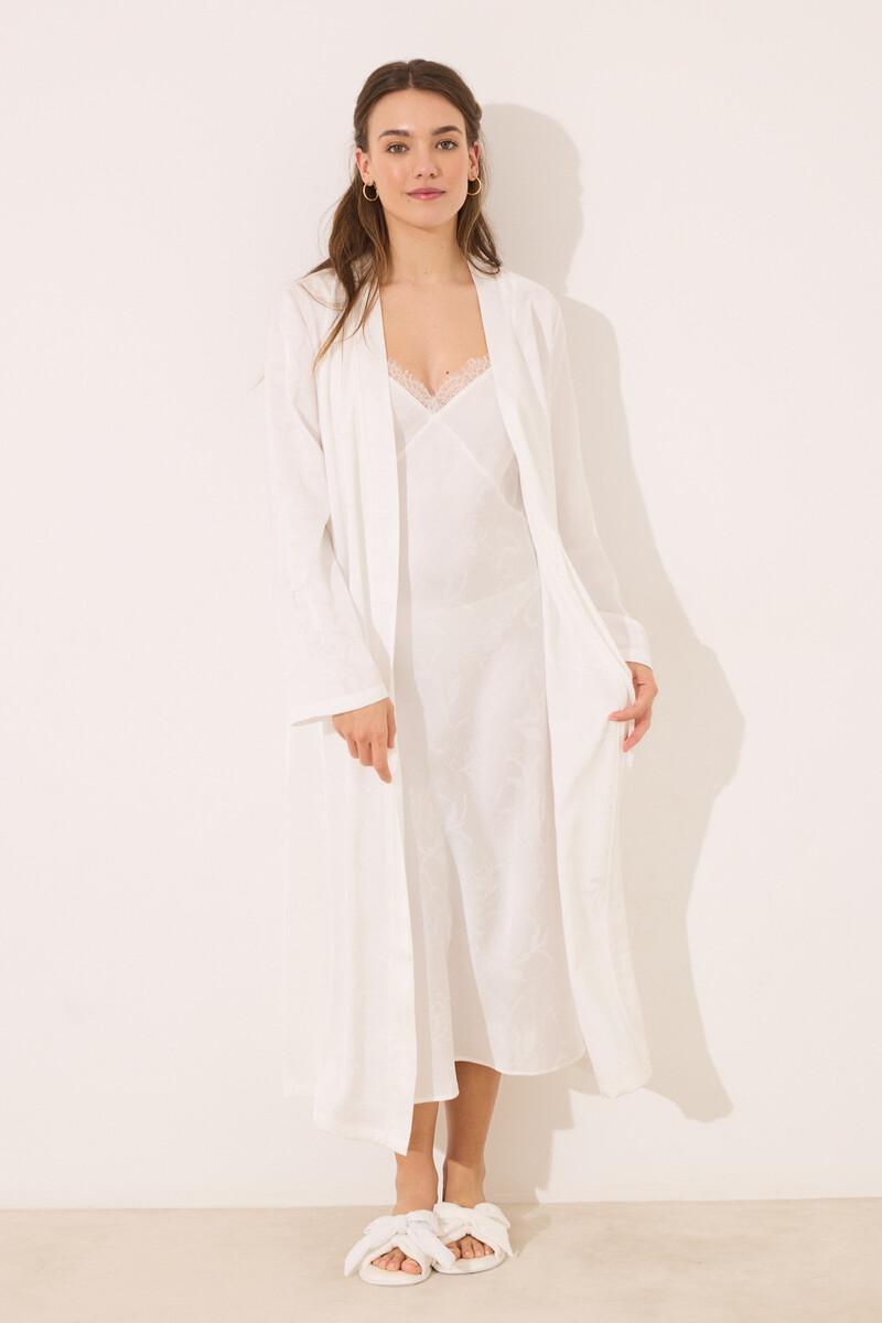 women'secret Bata larga satén blanca Oferta exclusiva