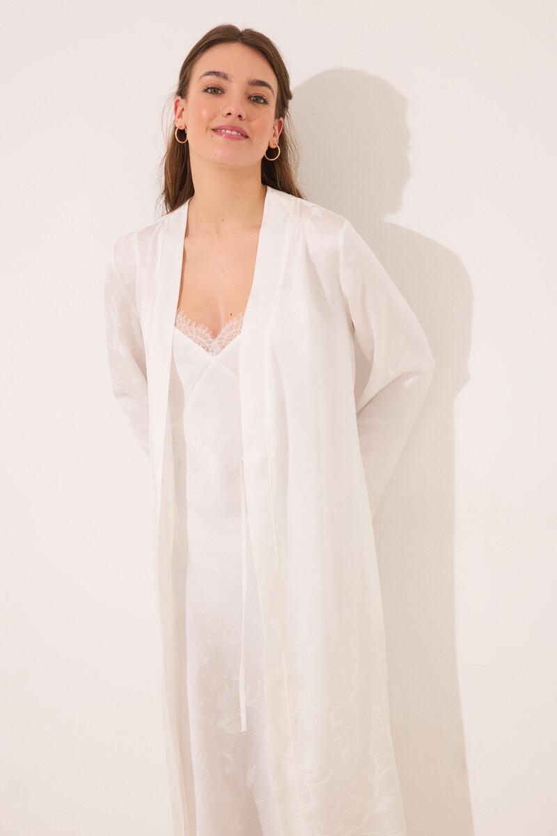 women'secret Bata larga satén blanca Oferta exclusiva