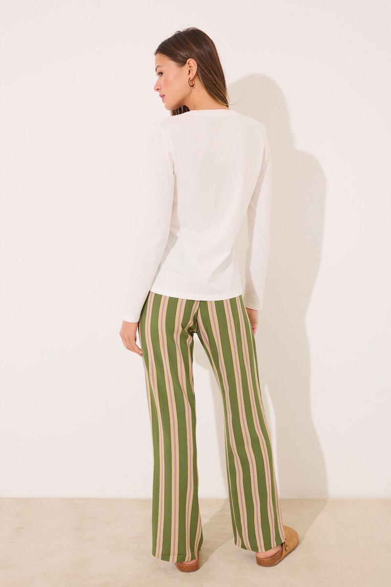 women'secret Pantalón largo lounge viscosa rayas Última moda