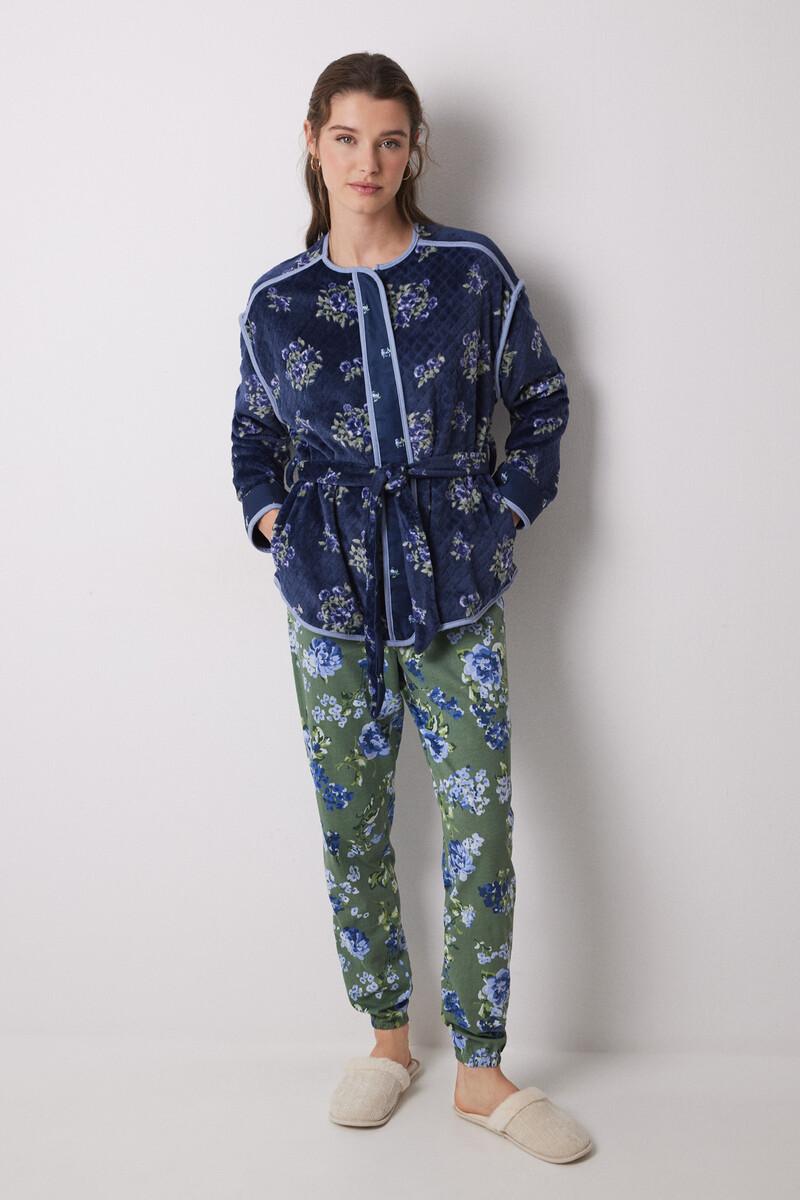 women'secret Bata corta tejido polar suave flores Outlet