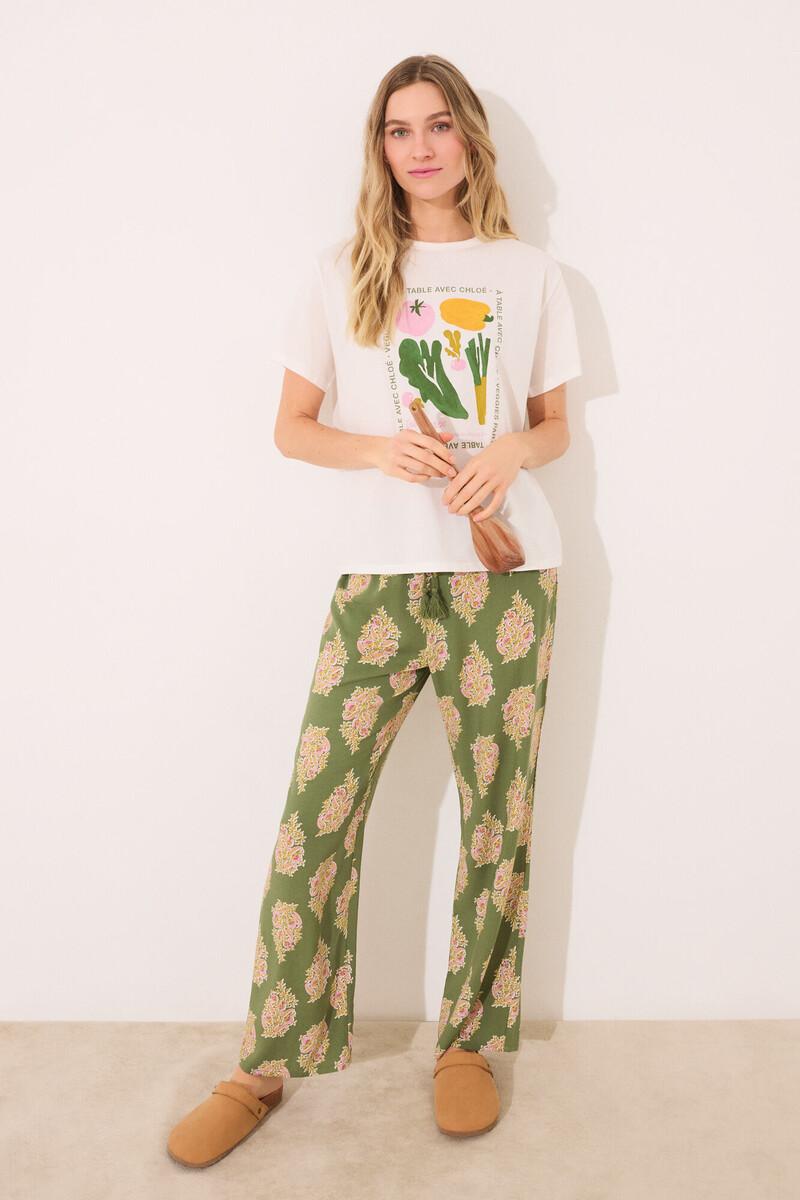 women'secret Camiseta manga corta 100% algodón "verduras" Rebajas