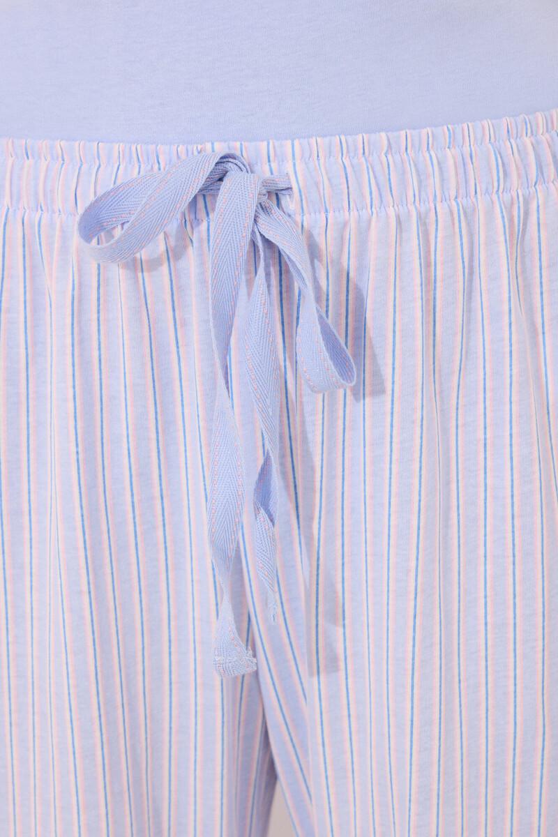 women'secret Pijama Capri 100% algodón azul rayas En oferta