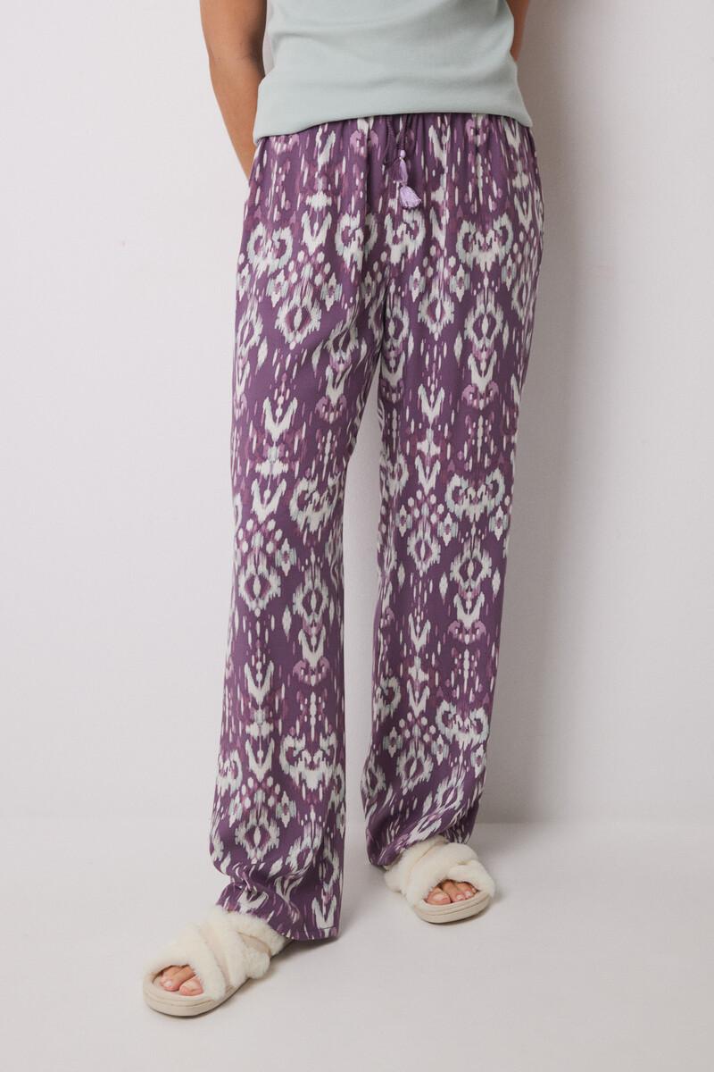 women'secret Pantalón largo viscosa estampado ikat Tienda