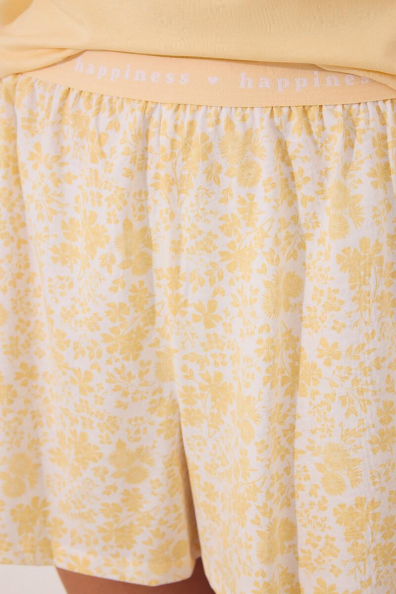 women'secret Pijama corto algodón Smiley amarillo Mejor oferta