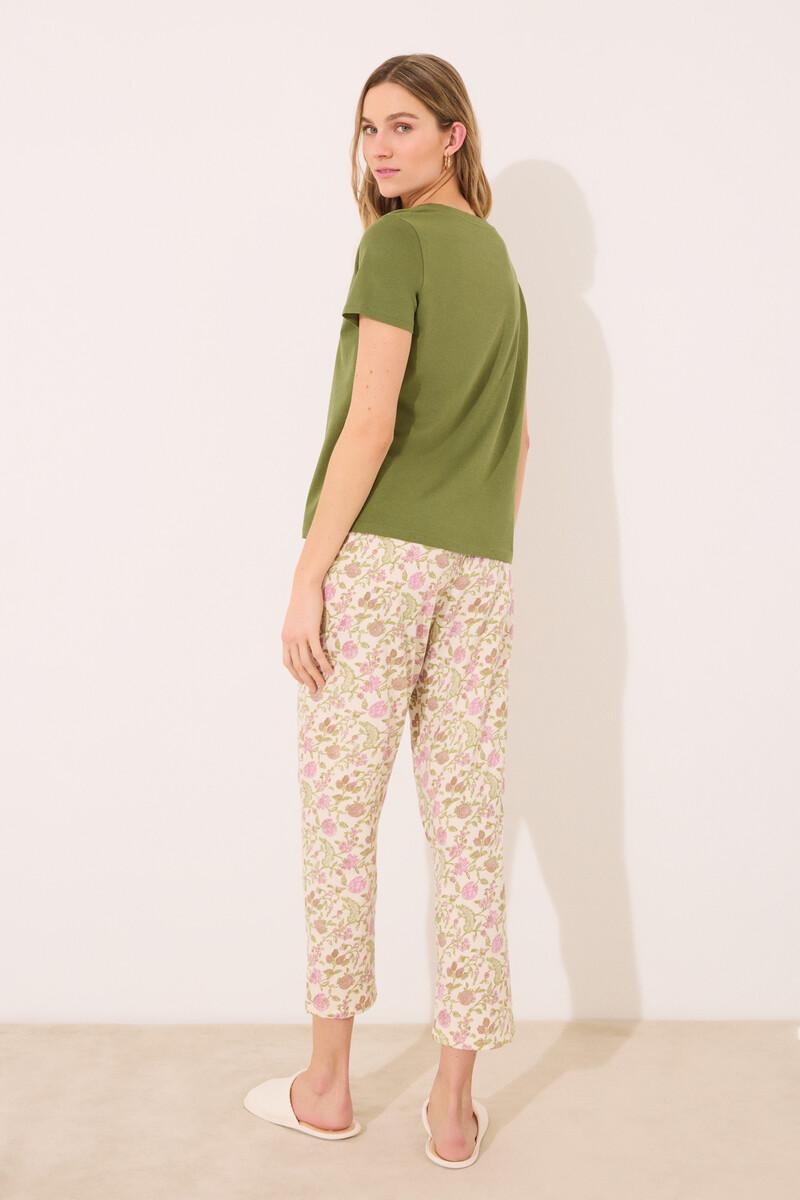 women'secret Pantalón largo carrot 100% algodón flores Promoción por tiempo limitado