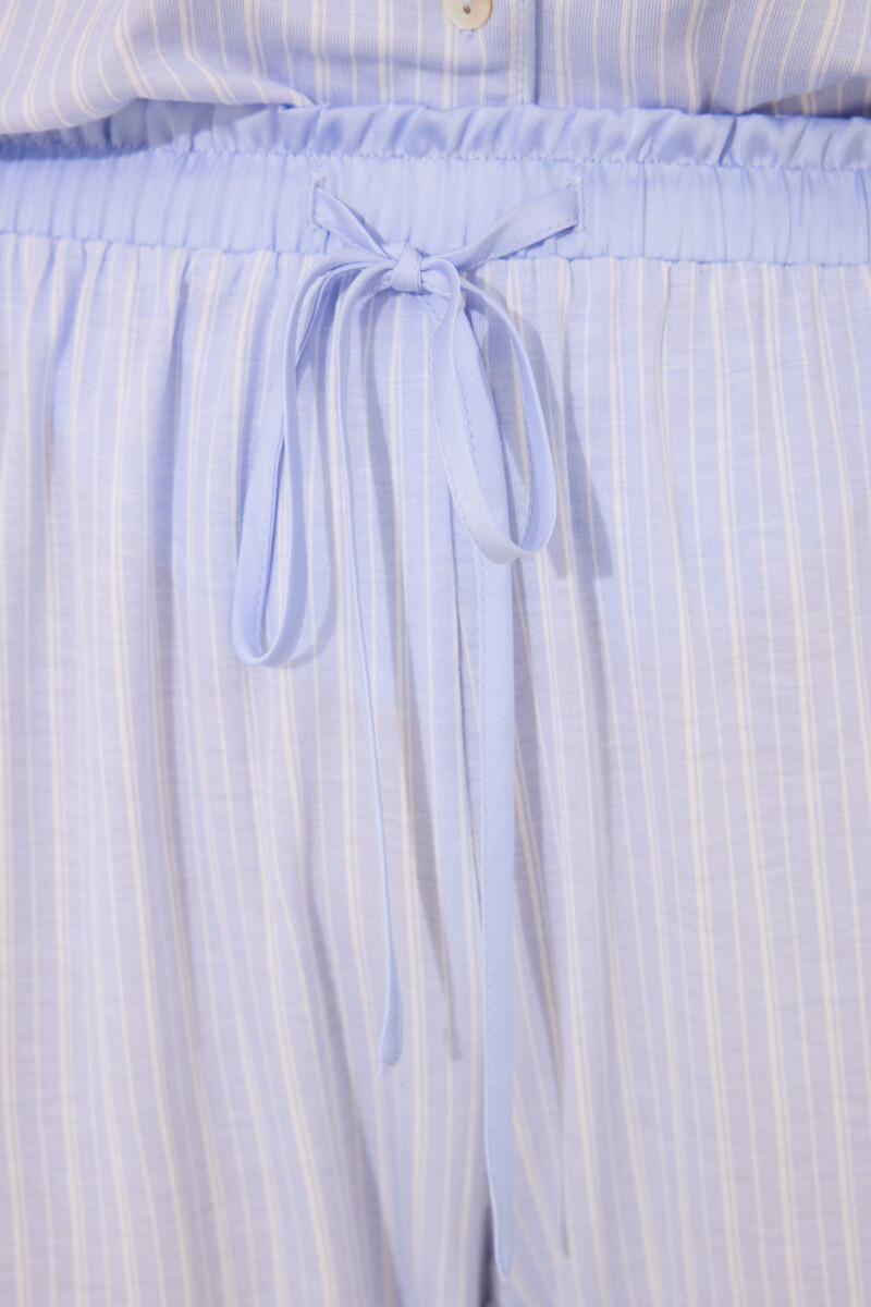 women'secret Pijama camisero Capri viscosa azul rayas Oferta especial de fábrica