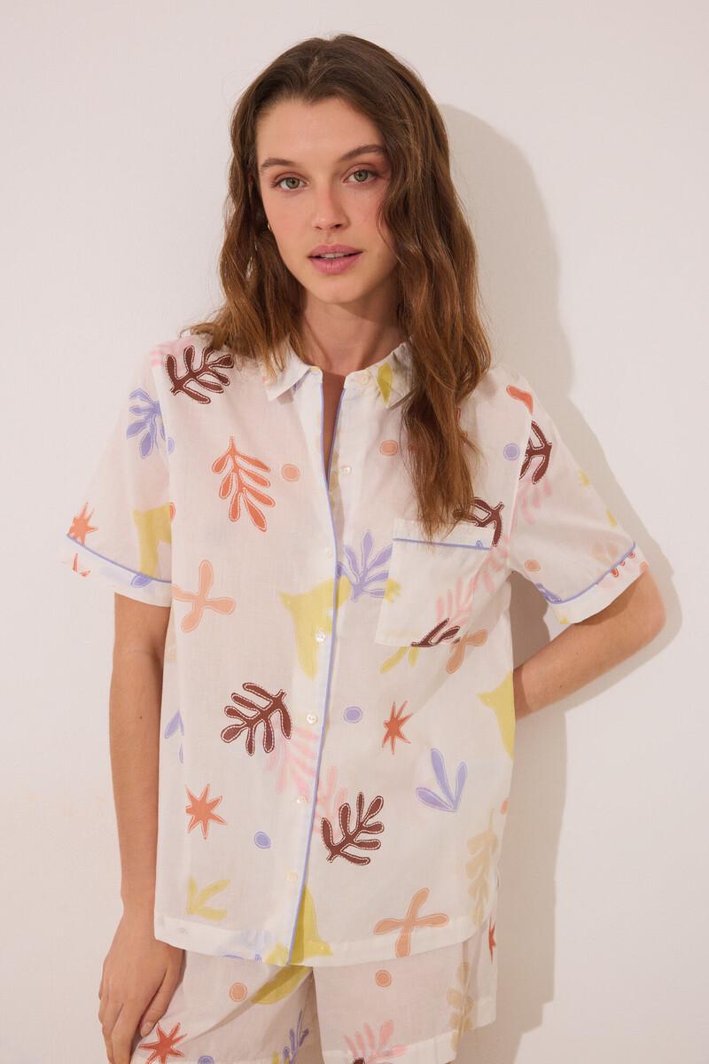 women'secret Pijama camisero corto viscosa allover hojas Solo queda un día