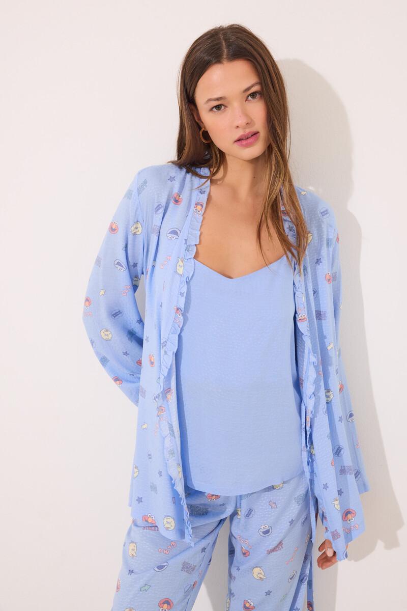 women'secret Set pijama largo satén "Barrio Sésamo" Liquidación