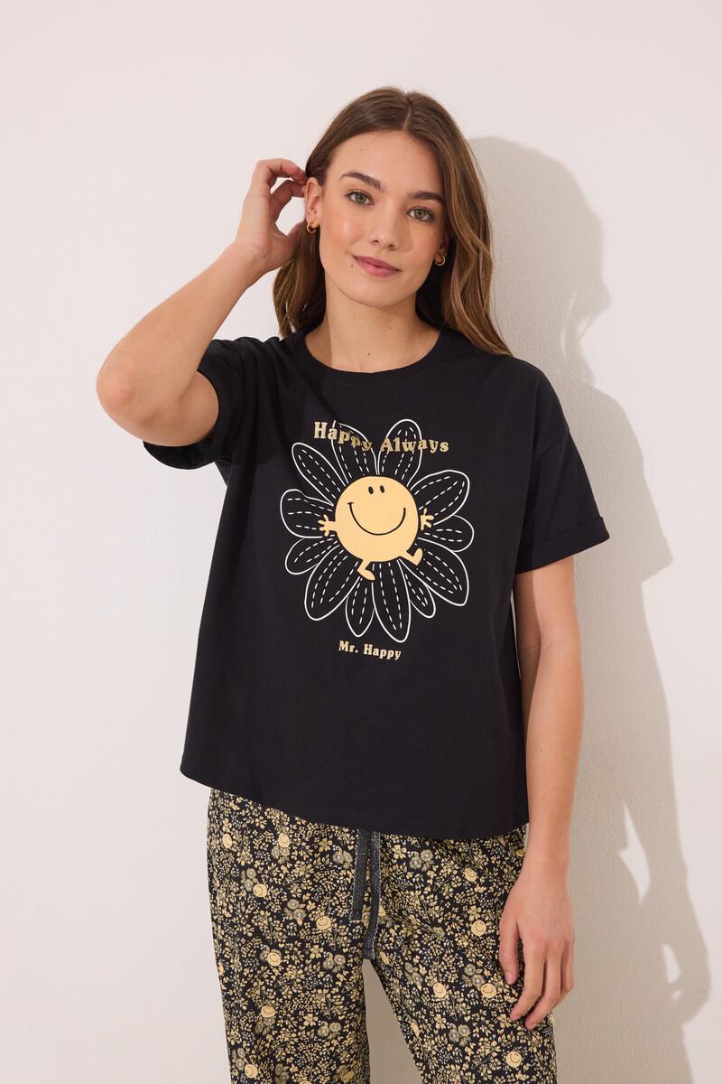 women'secret Pijama largo algodón Smiley manga corta Envío internacional gratuito