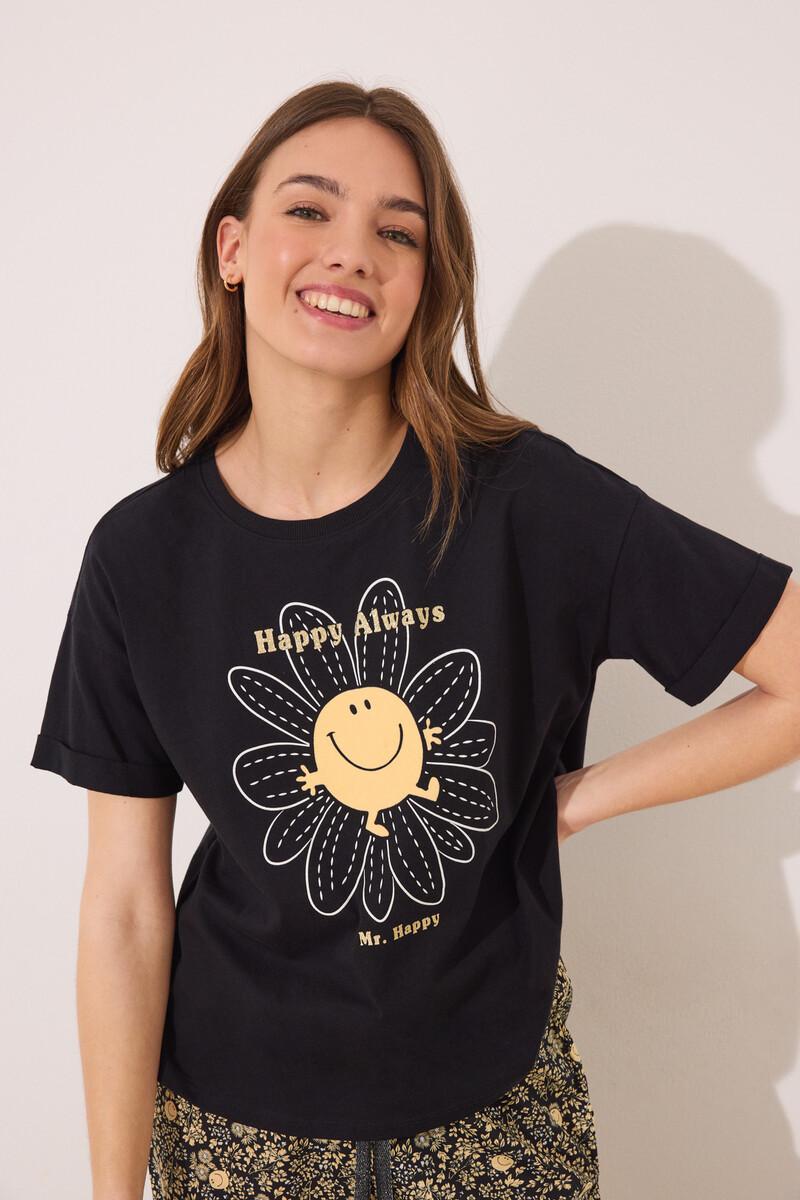 women'secret Pijama largo algodón Smiley manga corta Envío internacional gratuito