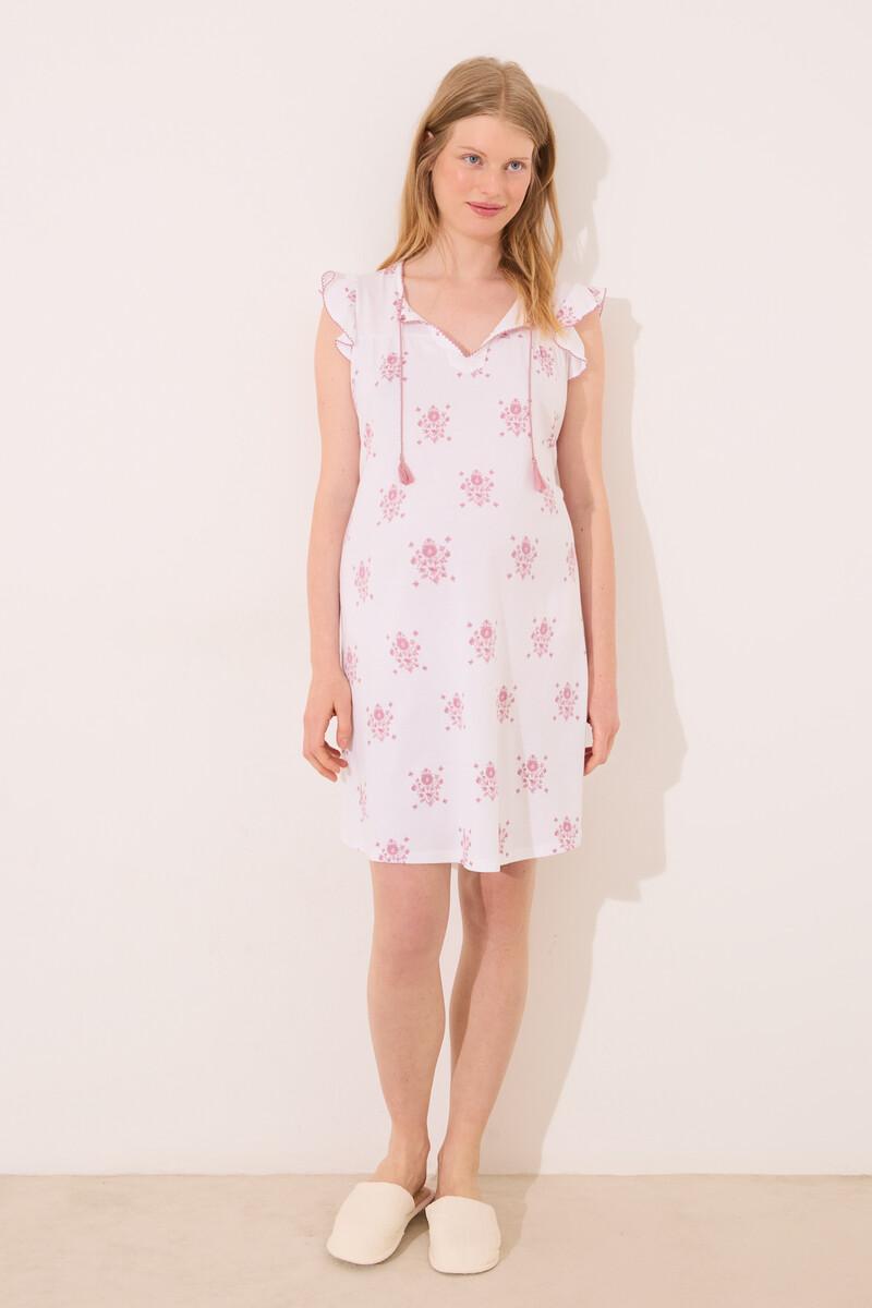women'secret Camisón corto "maternity" blanco estampado floral Ahorra y exporta