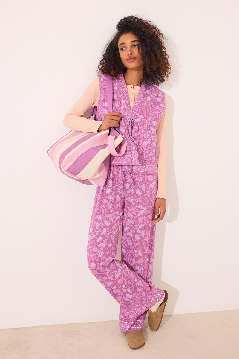 women'secret Chaleco acolchado morado print floral Precios de Black Friday