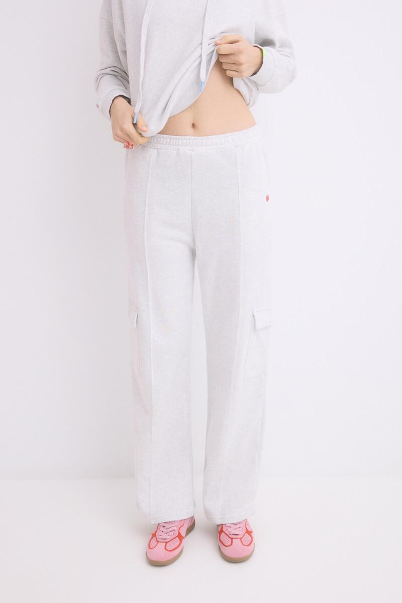 women'secret Pantalón largo flare felpa gris En oferta
