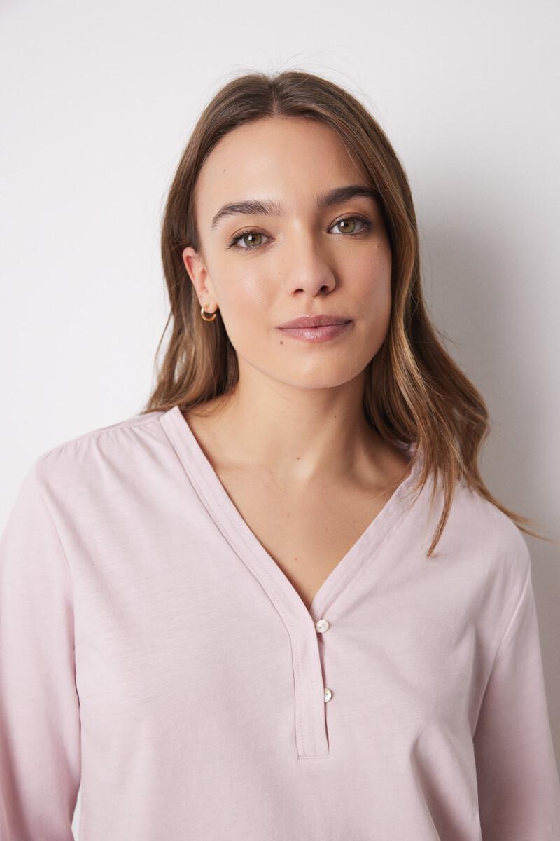 women'secret Camiseta manga larga 100% algodón rosa Libre de impuestos