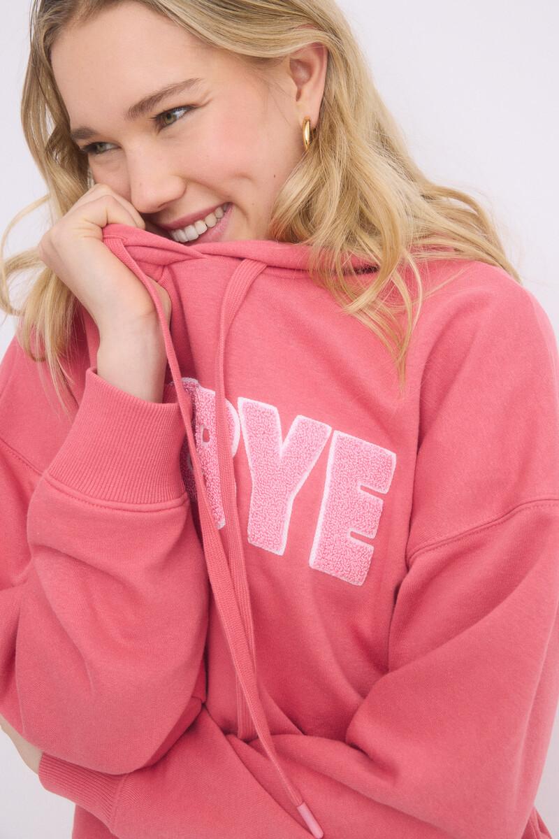women'secret Sudadera capucha felpa algodón rosa Última moda