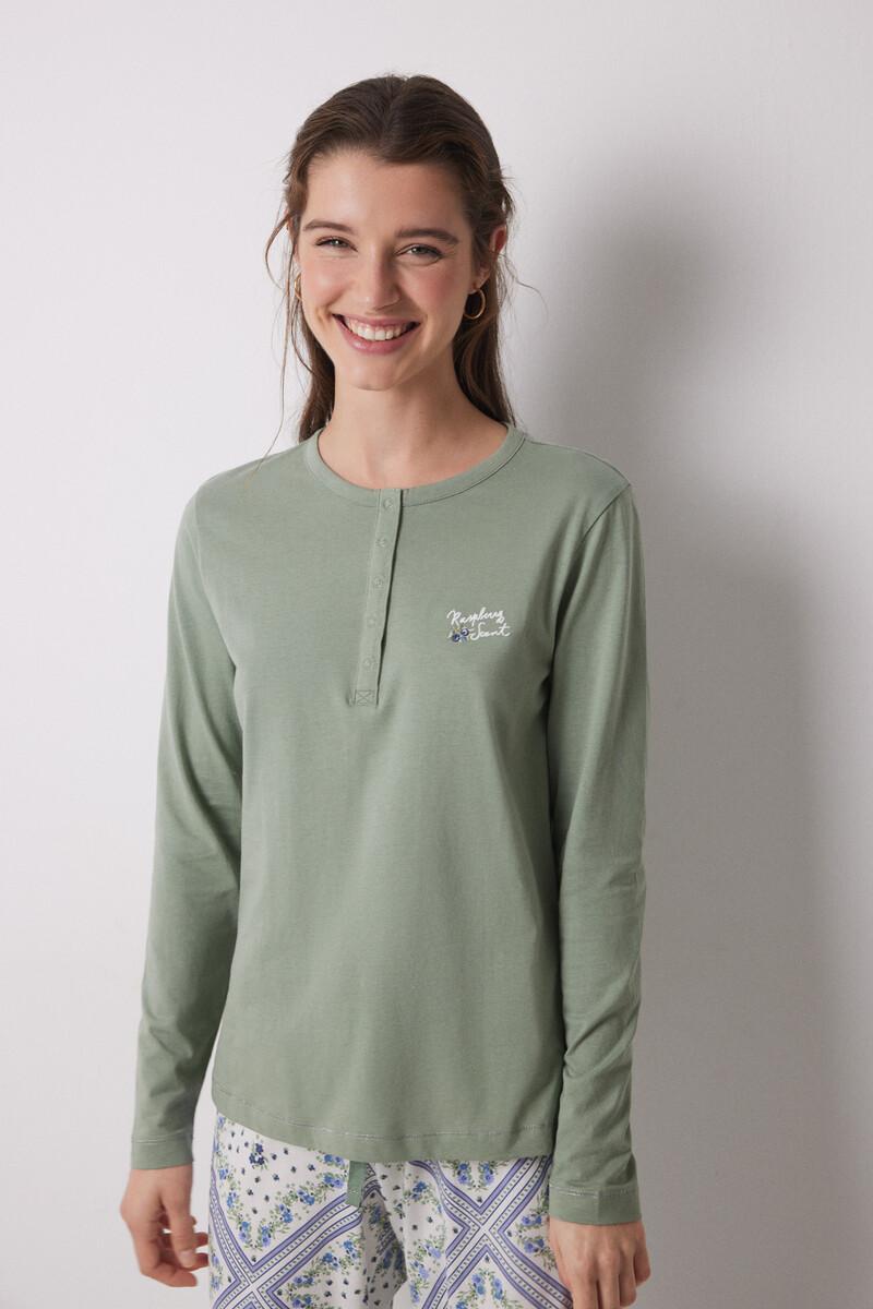 women'secret Pijama largo 100% algodón estampado pañuelo 2025