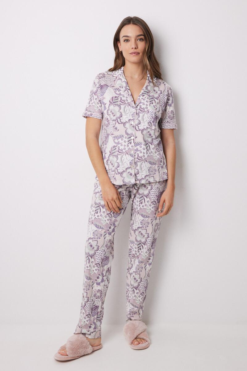 women'secret Pijama camisero 100% algodón flores
