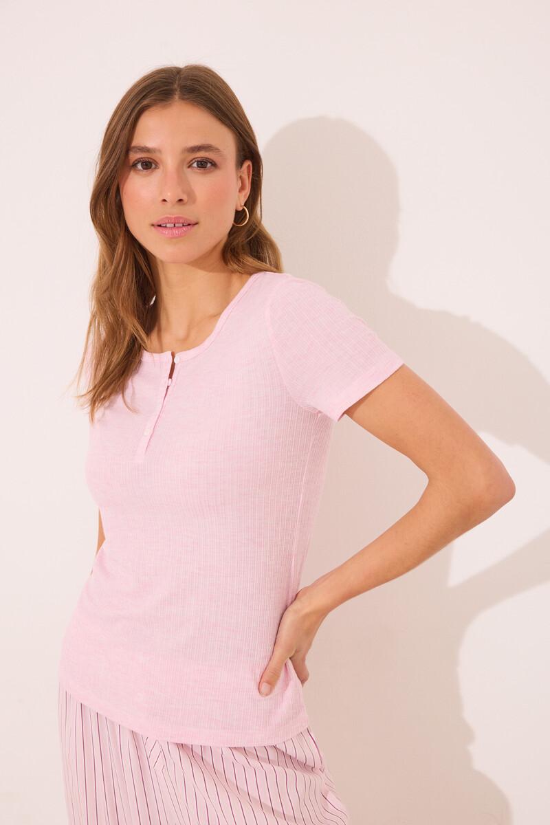 women'secret Pijama viscosa canalé rosa rayas Outlet online