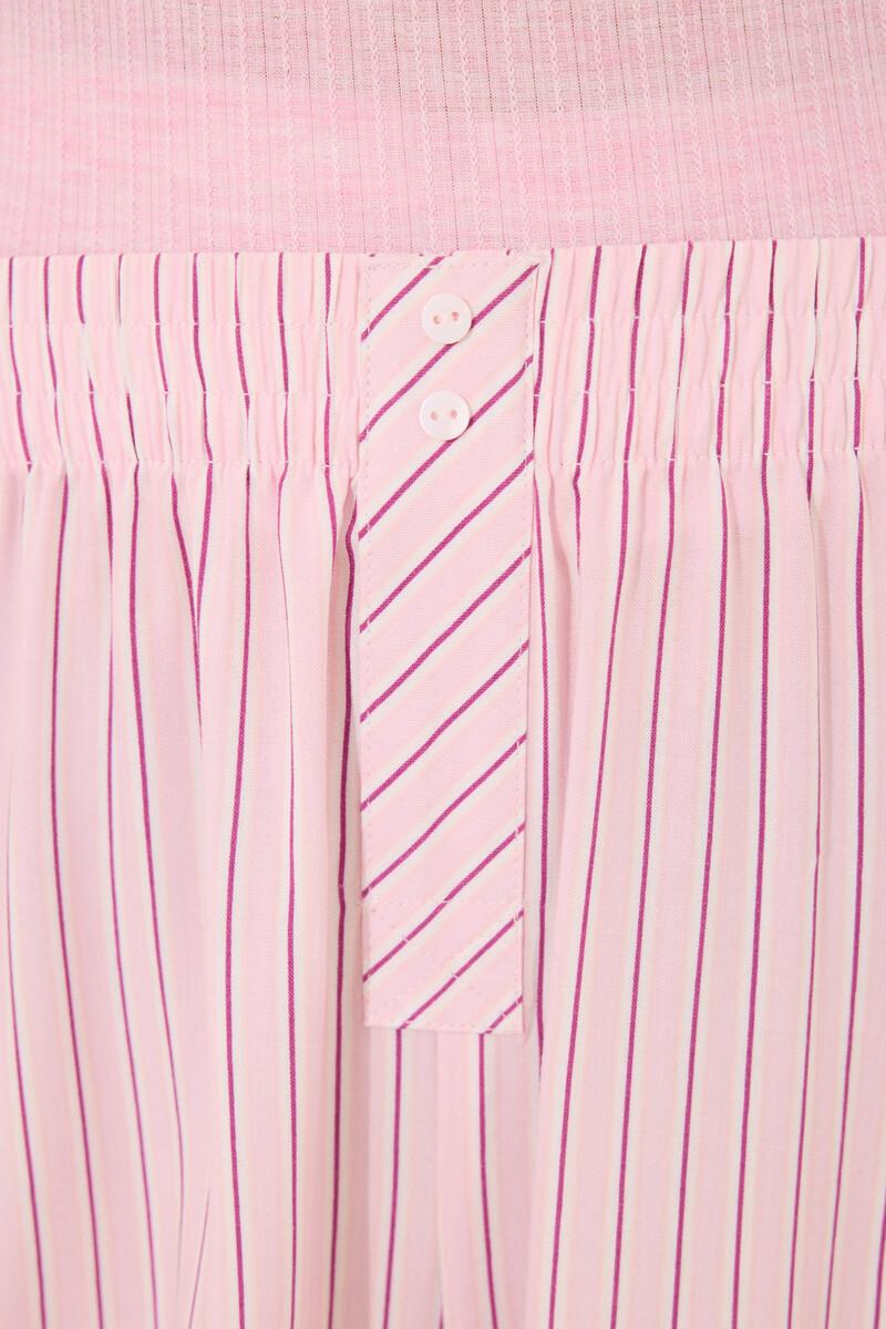 women'secret Pijama viscosa canalé rosa rayas Outlet online