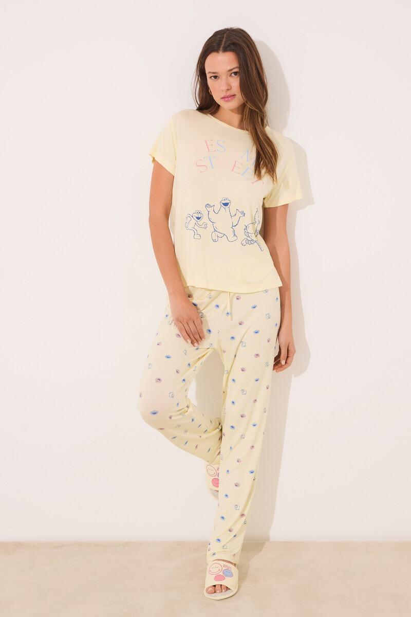women'secret Pijama viscosa soft touch amarillo "Barrio Sésamo" Rebajas