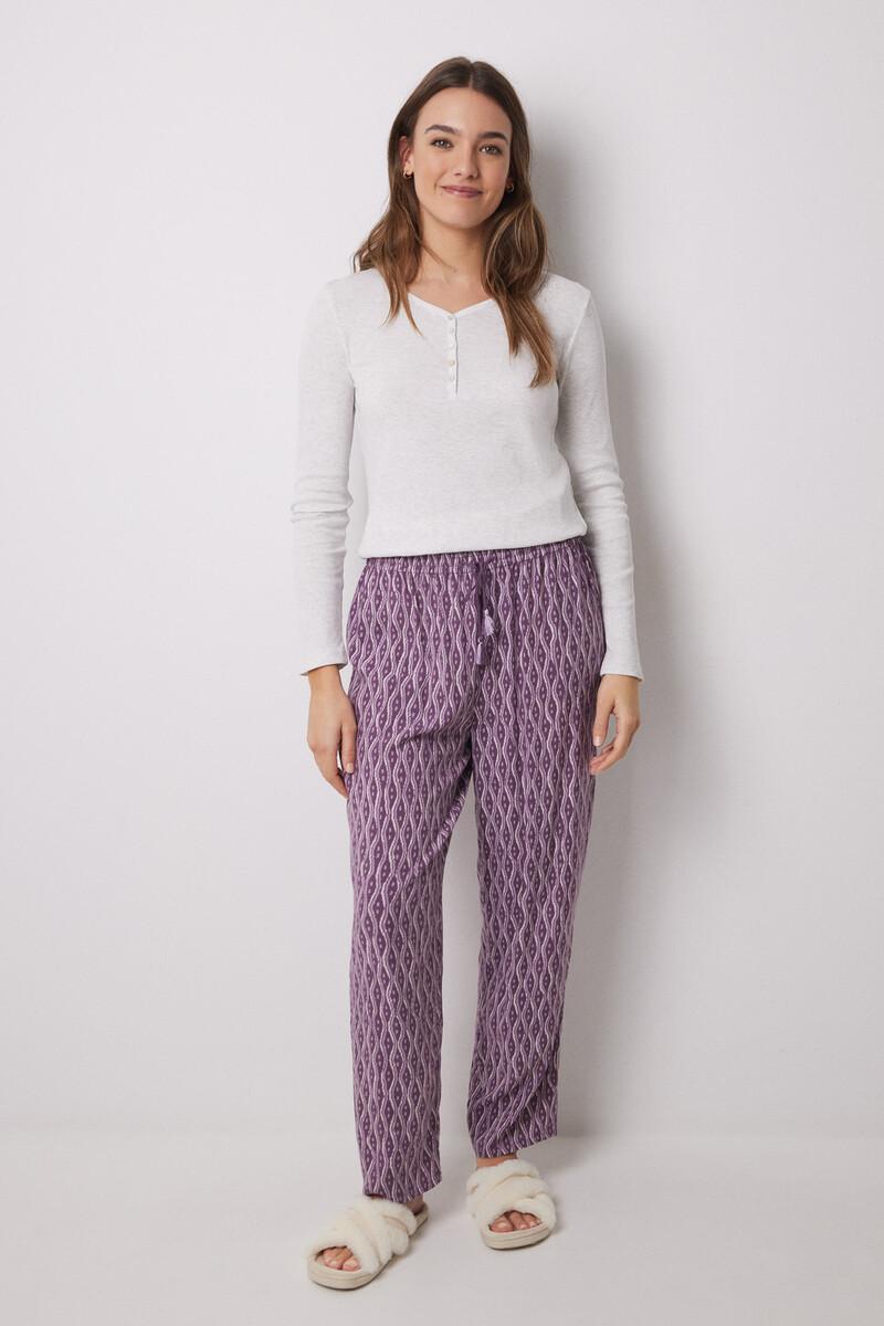 women'secret Pantalón carrot viscosa estampado ikat Rebajas baratas