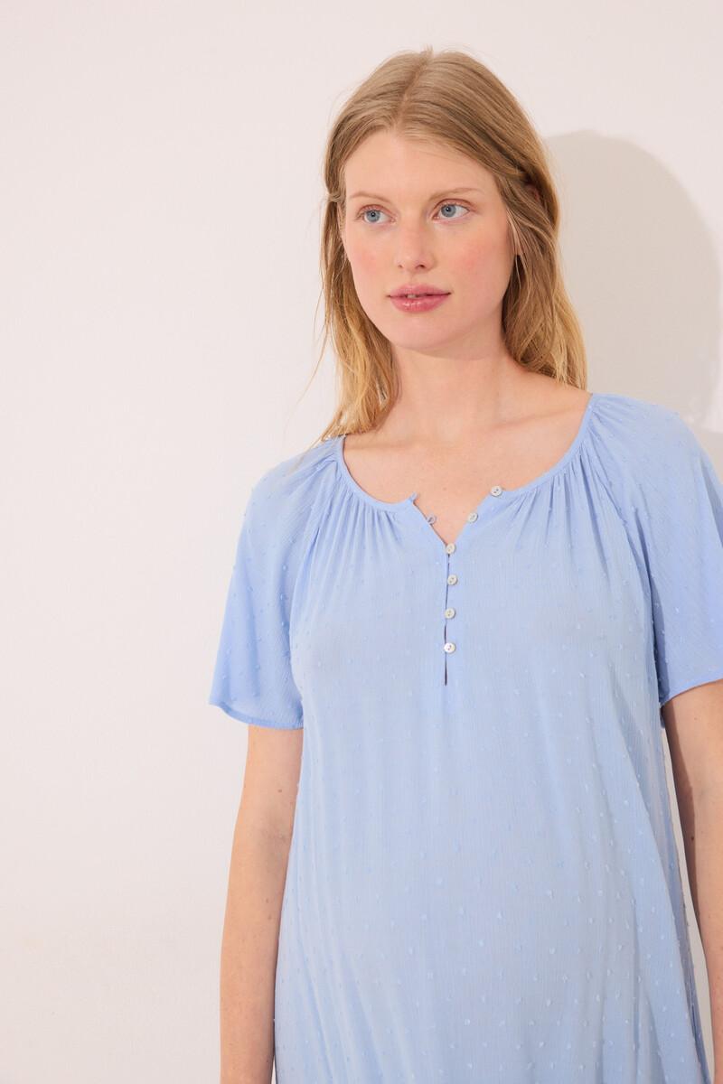 women'secret Camisón corto "maternity" viscosa azul Rebajas de fábrica